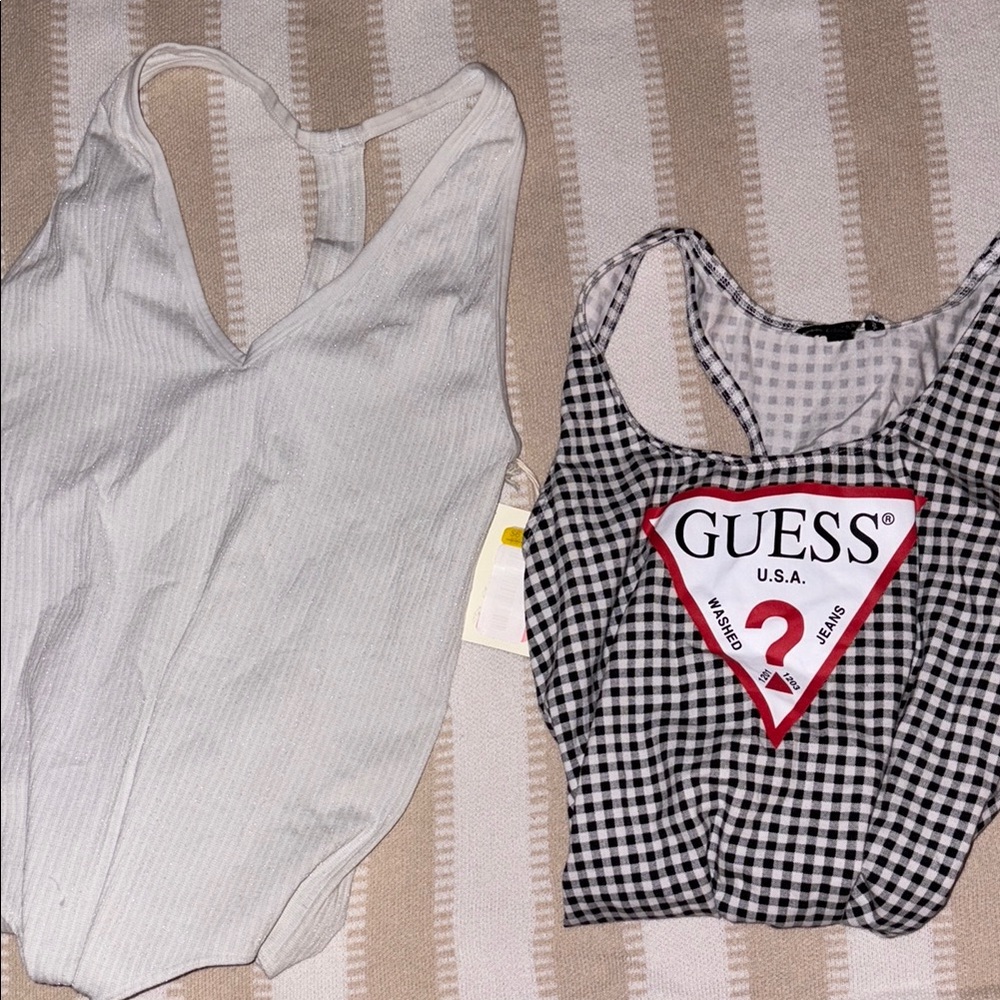 Guess Black and White Bodysuit and White Body Suit